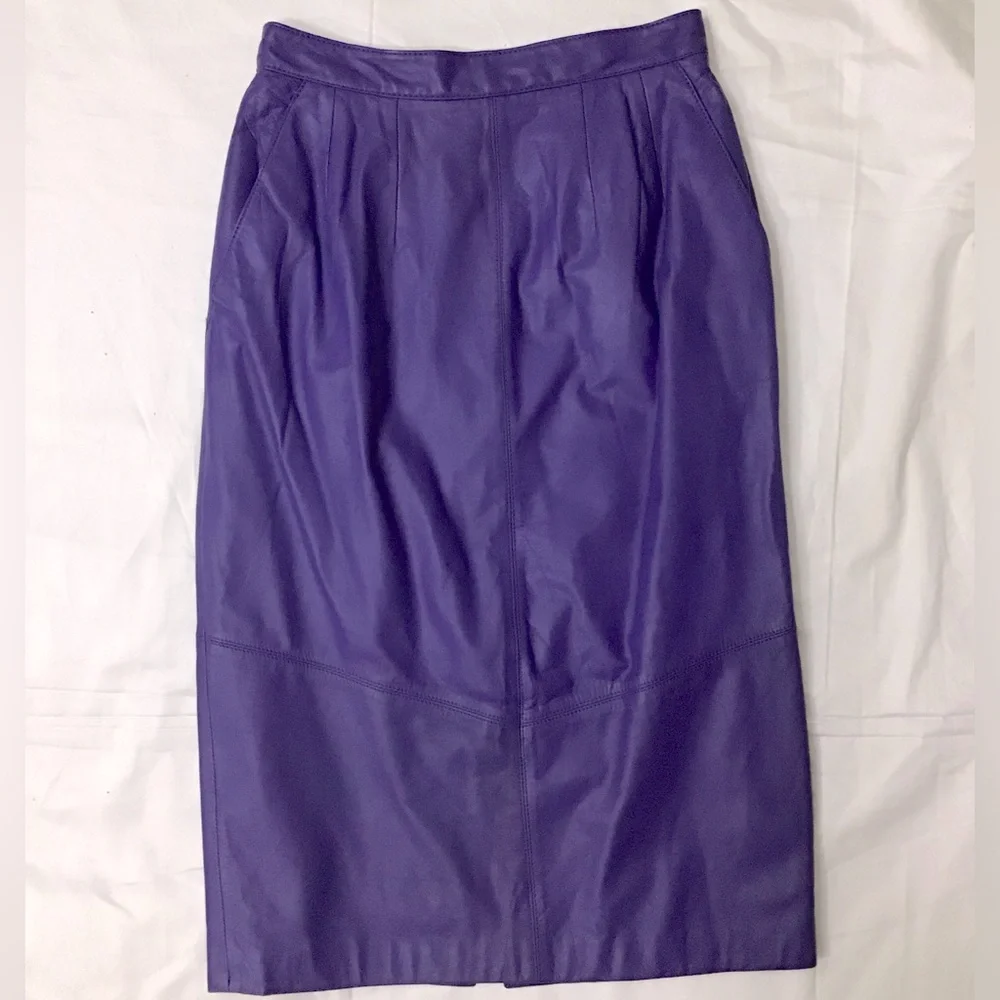 VINTAGE Chia Purple Leather Jacket - Picture 11 of 16